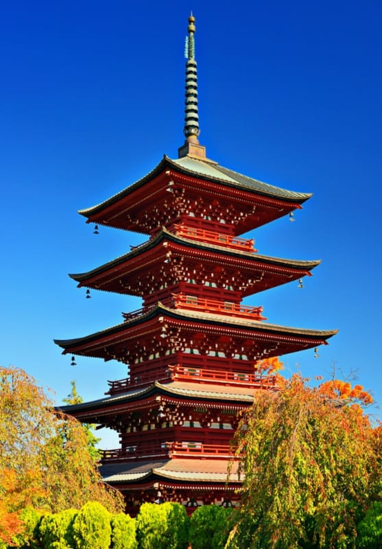 四季の美しさと五重の塔