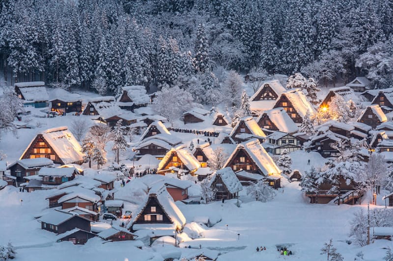 雪の中に灯る温かな光が美しい冬の